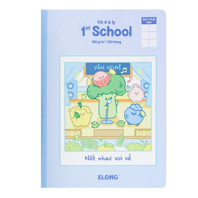 Vở 4 ô ly may dán gáy 1st School Fruity B5 KLONG MS 028 – ảnh chi tiết 3