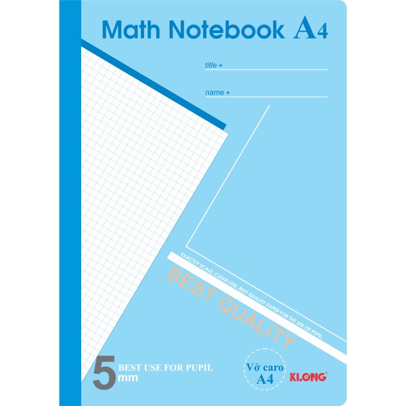 Vở Caro Math Notebook A4 KLONG MS 298 – ảnh chi tiết 2