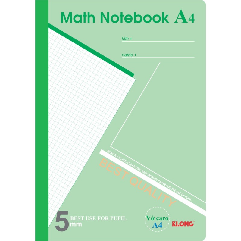 Vở Caro Math Notebook A4 KLONG MS 298 – ảnh chi tiết 3