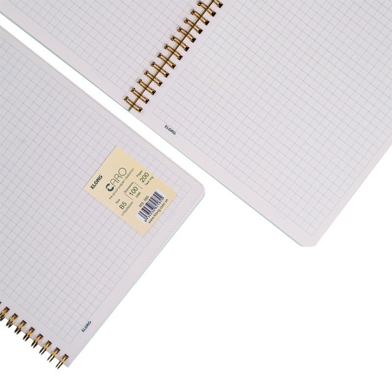 Sổ Caro (6 x 6) mm lò xo kép bìa nhựa 2 mặt B5 KLONG MS 585 – ảnh chi tiết 4