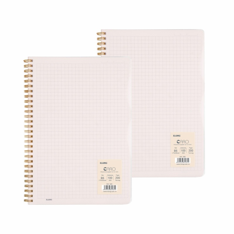 Sổ Caro (6 x 6) mm lò xo kép bìa nhựa 2 mặt B5 200 trang 100/76; MS: 585 – ảnh sản phẩm