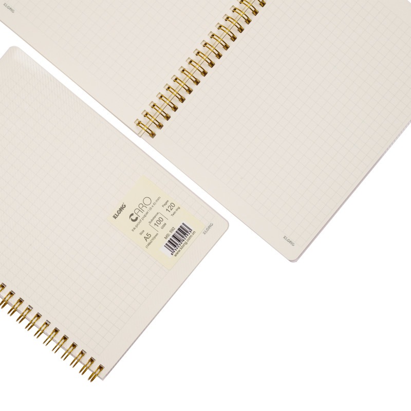 Sổ Dash Caro (6 x 6) mm lò xo kép bìa nhựa 2 mặt A5 KLONG MS 592 – ảnh chi tiết 4