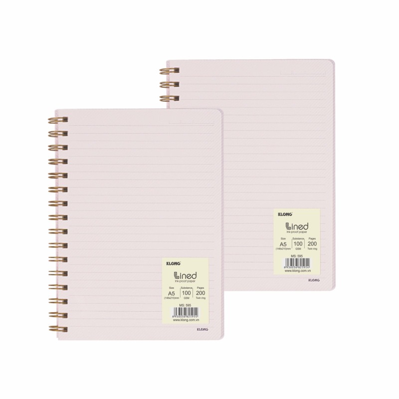 Sổ Dash Line lò xo kép bìa nhựa 2 mặt A5 200 trang 100/76; MS: 595 – ảnh sản phẩm