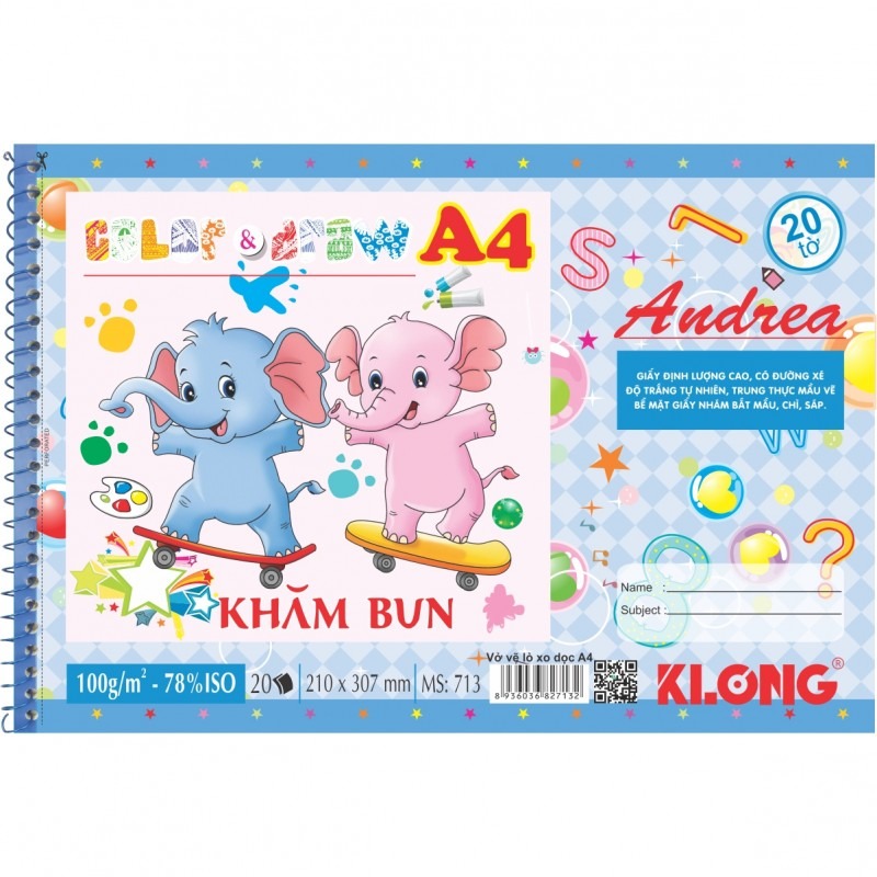 Vở vẽ lò xo xé A4 KLONG MS 713 – ảnh chi tiết 4