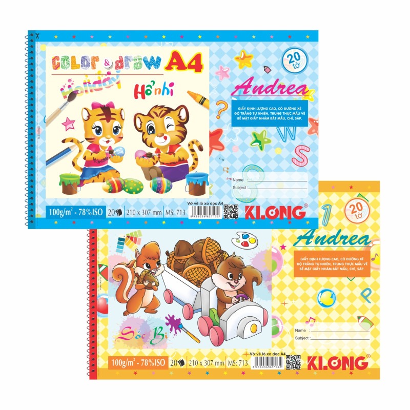 Vở vẽ lò xo xé A4 20 tờ 100/78; MS: 713 – ảnh sản phẩm