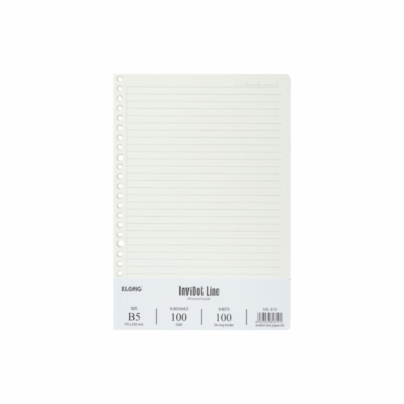 Ruột sổ còng kẻ ngang InviDot Line B5 100 tờ 100/76; MS: 819 – ảnh sản phẩm
