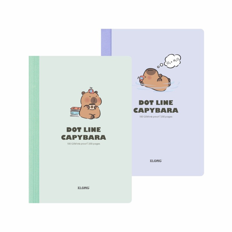 Vở kẻ ngang chấm Capybara B5 200 trang KLONG MS 830 – ảnh bìa
