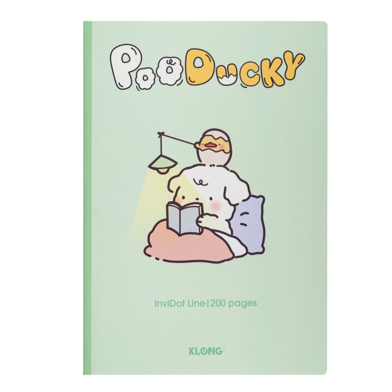 Vở kẻ ngang ghim InviDot Line Poo Ducky B5 KLONG MS 867 – ảnh chi tiết 2
