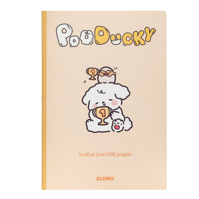 Vở kẻ ngang ghim InviDot Line Poo Ducky B5 KLONG MS 867 – ảnh chi tiết 3