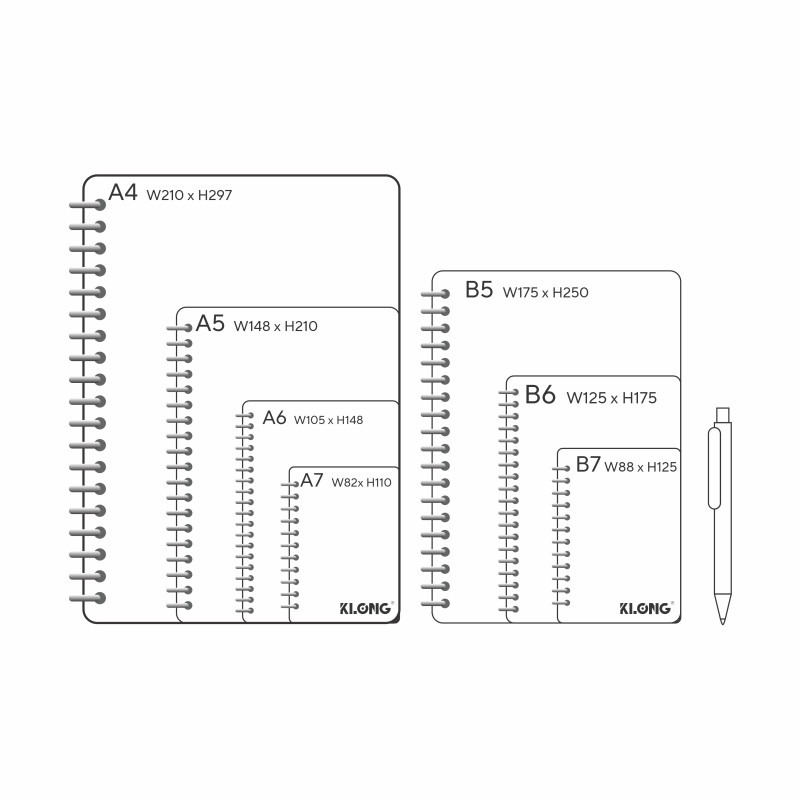 Sổ Dash Caro (5 x 5) mm lò xo kép bìa nhựa 2 mặt A6 KLONG MS 950 – ảnh chi tiết 5